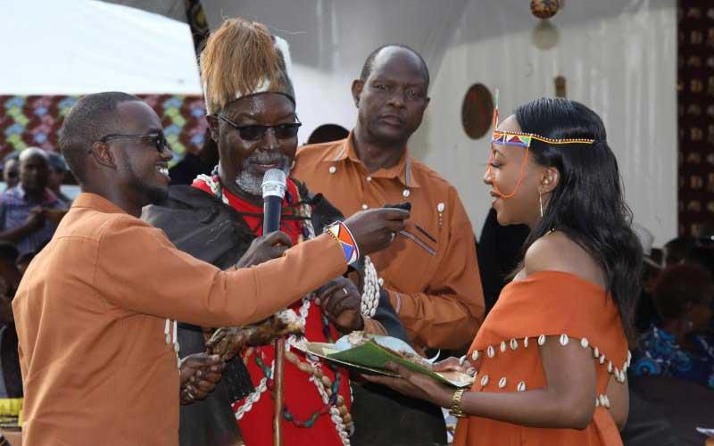 Kirinyaga Senator’s son Eric Muriuki marries longtime girlfriend Myra Watiri in a lavish traditional wedding