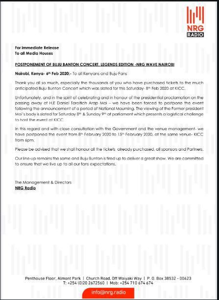 NRG Radio's statement