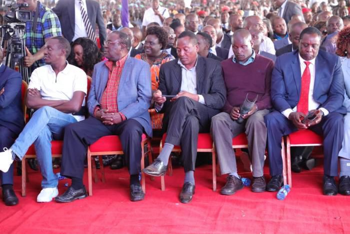 A section of Gusii leaders who attended the burial of Hezron Manduku with some pilling pressure on Raila Odinga to endorse CS Fred Matiangi for the presidency in 2022