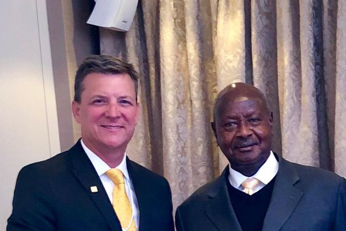 MTN Group CEO @ShuterRob met with His Excellency, President Yoweri Museveni of Uganda at the World Economic Forum