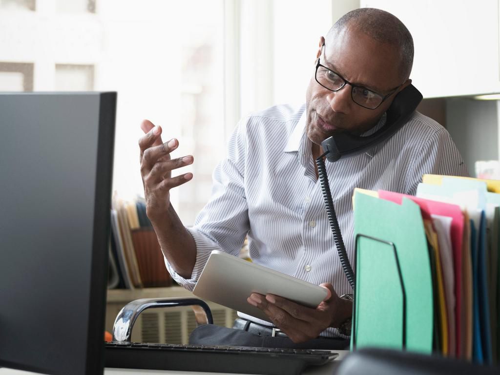 businessman working phone call