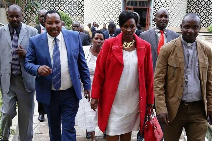File image of Governor Ferdinand Waititu with his wife Susan Ngun'gu. The two were taken in for questionning at EACC offices alongside their daughter Njeri Ndun'gu