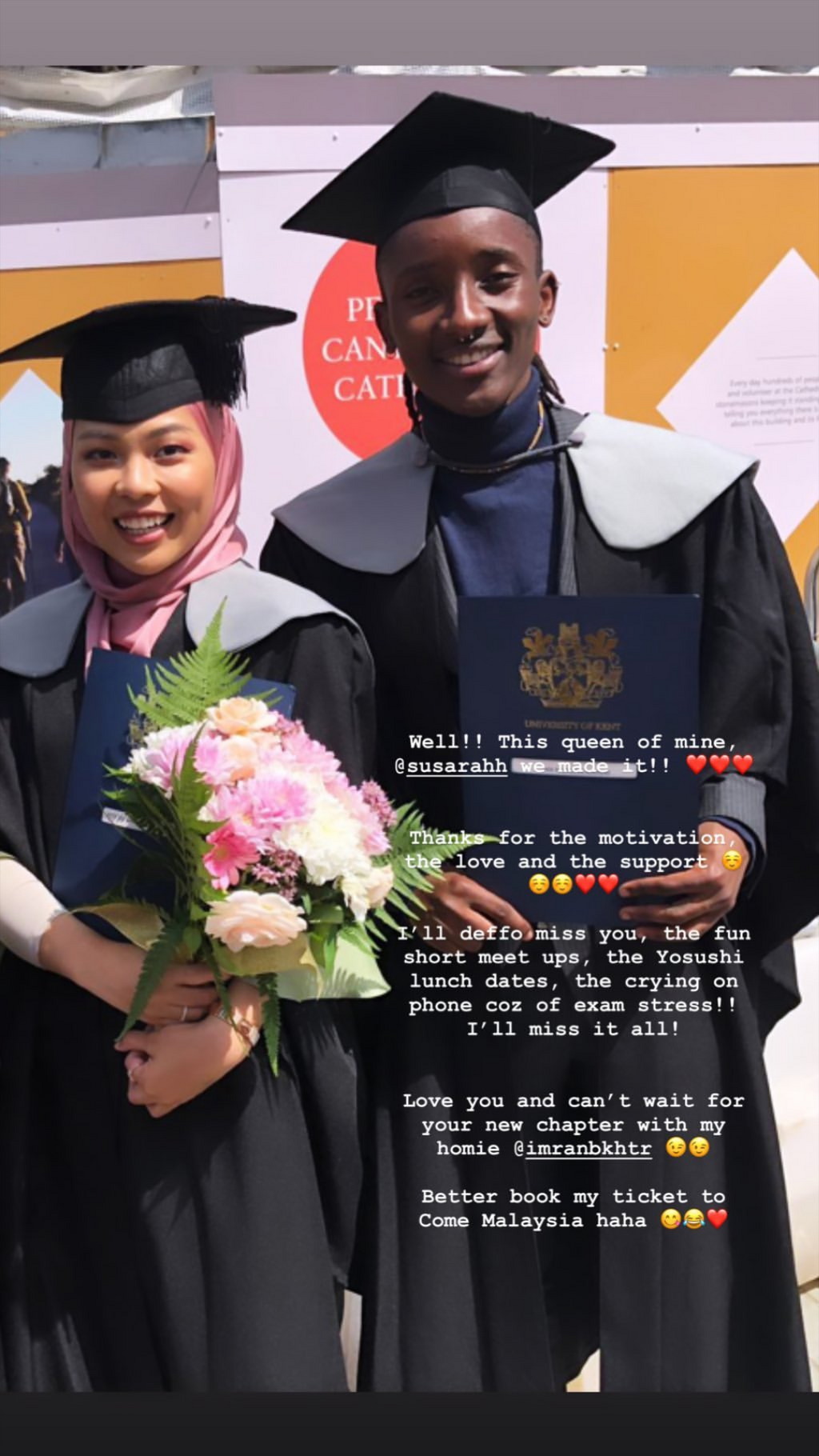 Machachari actor Ian ‘Almasi’ Munene graduates from The University of Kent (Instagram)