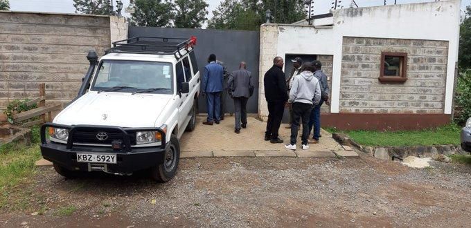 Detectives at Rashid Echesa's Karen Home