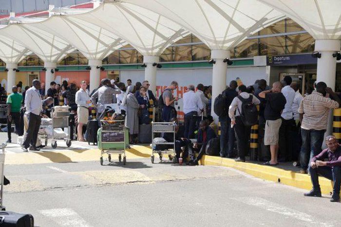 File image of travellers at JKIA