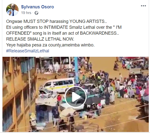 I got arrested - Rapper Smallz Lethal claims after criticizing Kisii Governor in new song