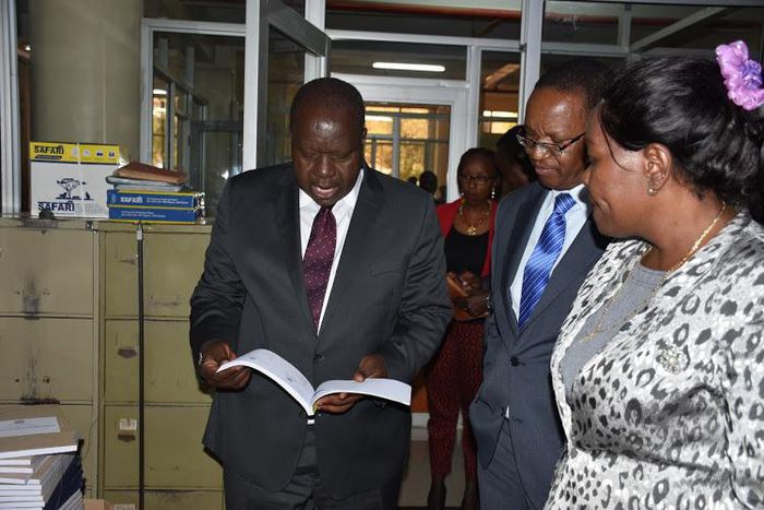CS Fred Matiangi with PS Karanja Kibicho at the Nairobi Civil Registry office