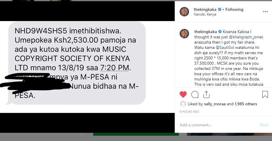 Hilarious reactions as Kenyan musicians receive Sh2500 from MCSK