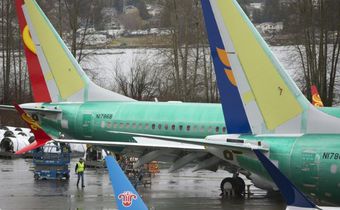 Boeing 737 MAX airplanes are seen at the company's factory in Renton, Washington