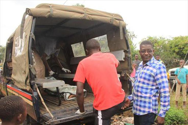 Police collecting a victim's body