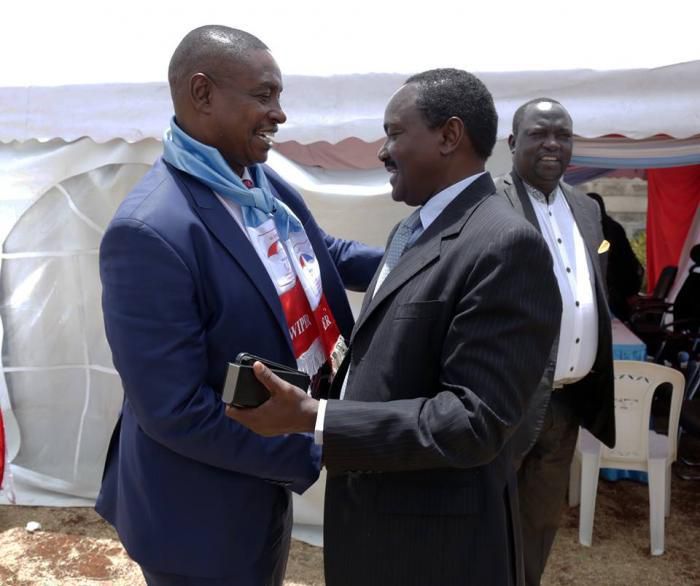 Kalonzo Musyoka consults with Embakasi South MP elect Julius Mawathe