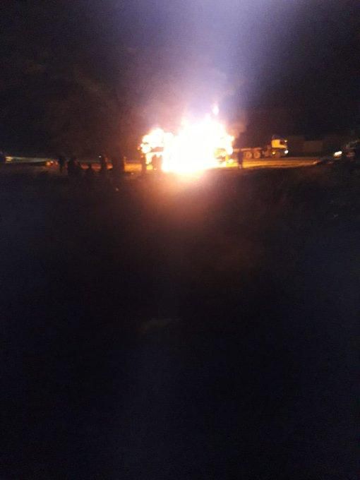 Bus bursts in flames with passengers