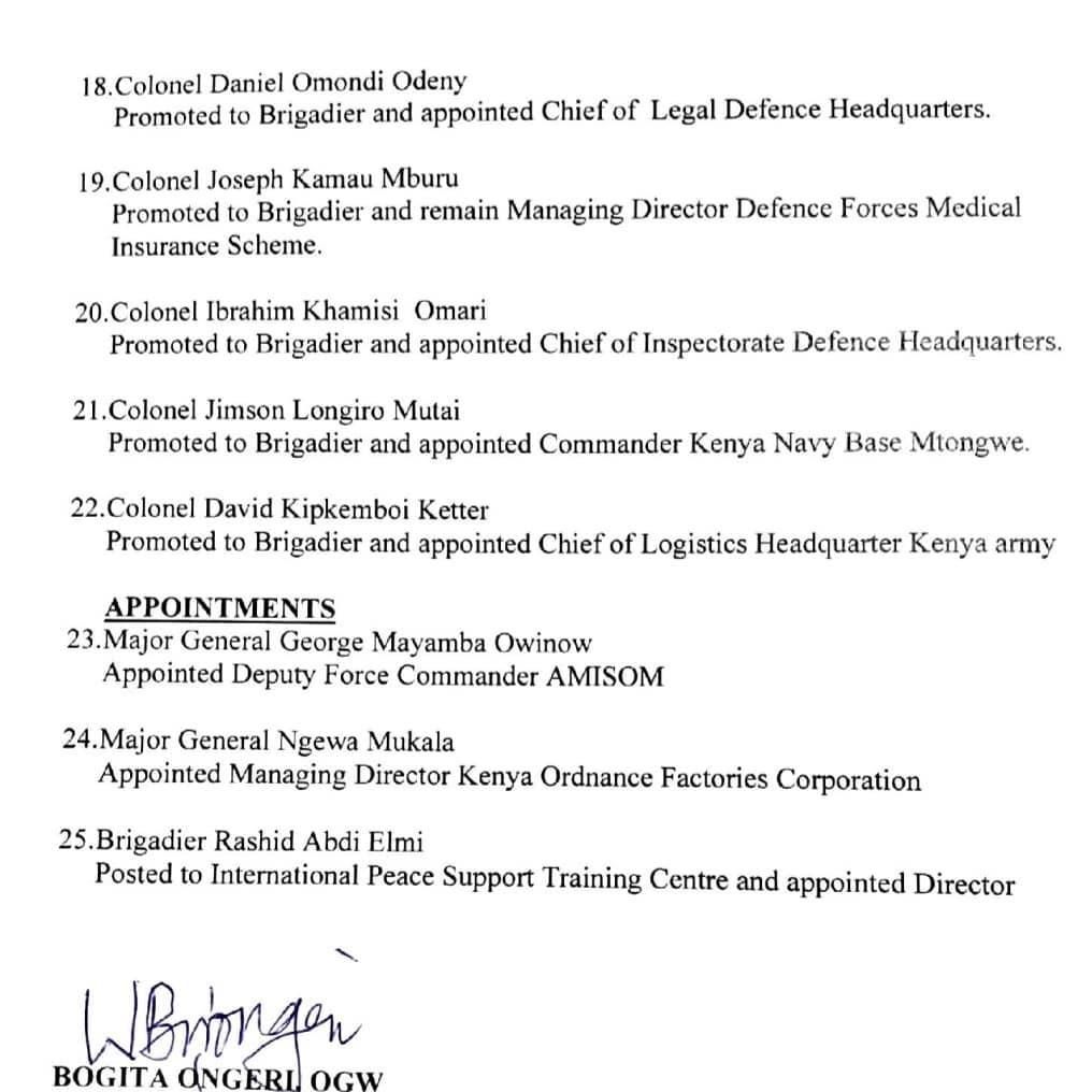 President Uhuru Kenyatta extends General Samson Mwathethe's term in office