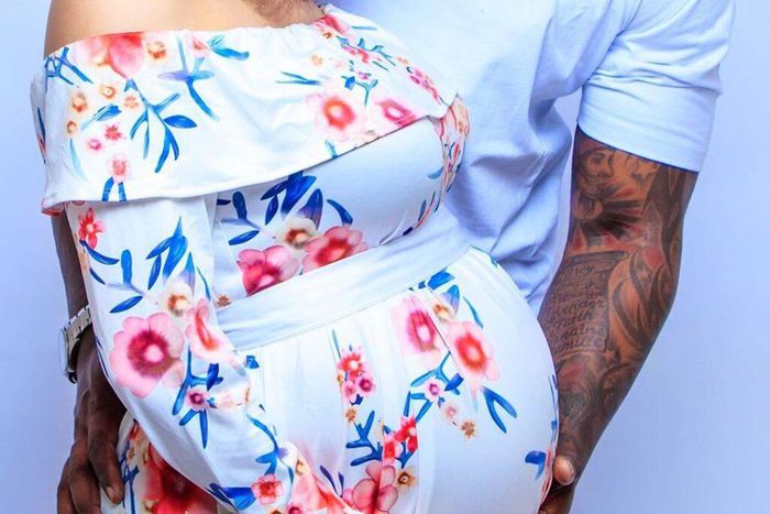 Rapper Khaligraph Jones with his new Born Baby Amila