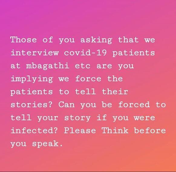 Lilian Muli speaks on why they are covering stories of covid-19 patients abroad instead of the ones in Kenya