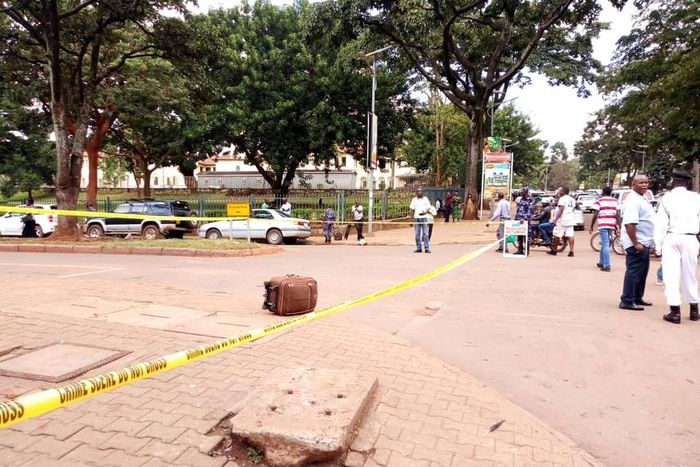 Suspicious suitcase. Photo by Kelvin Atuhaire