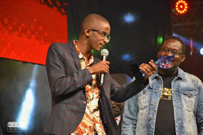 Mwalimu Churchill with Njugush