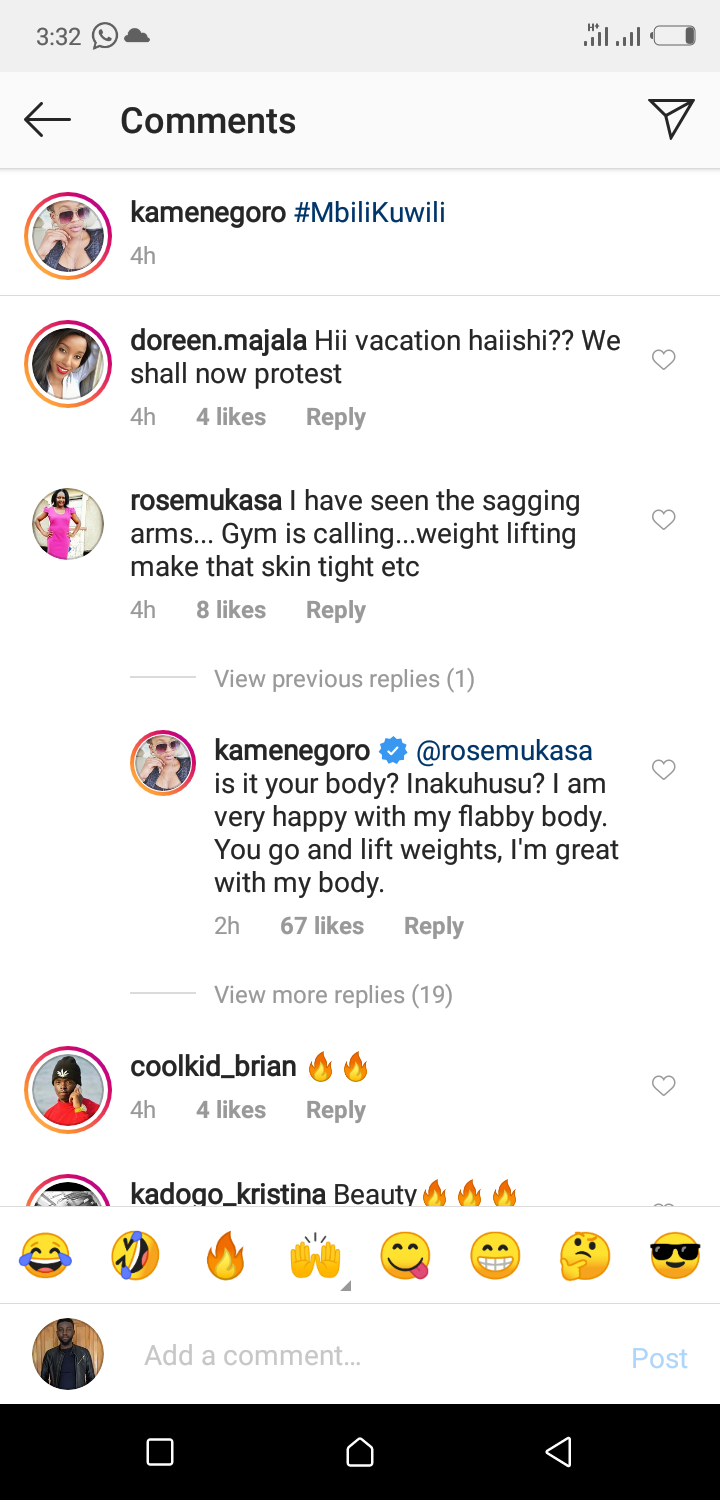 Screenshot of Kamene's reponse