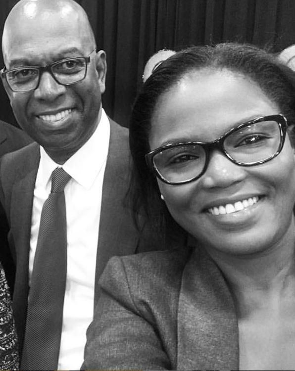 Ms Momanyi with Bob Collymore