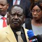 File image of Raila Odinga at Lee Funeral Home shortly after viewing the body of Governor Joyce Laboso on 29 July 2019