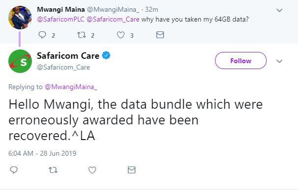 Safaricom hits back against Kenyans who bought mega bundles during technical hitch