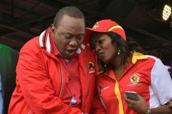 President Uhuru Kenyatta and Peris Nyutu during campaign