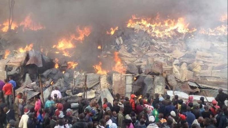 Property razed down by fire in Gikomba