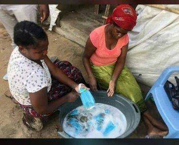 Hawkers caught washing surgical face masks