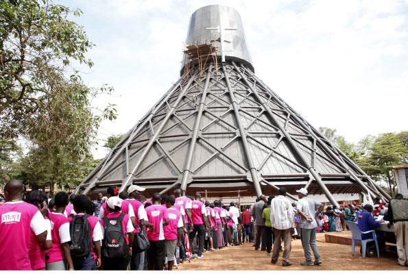 Visitors at the Namugongo Martyrs Catholic Shrine