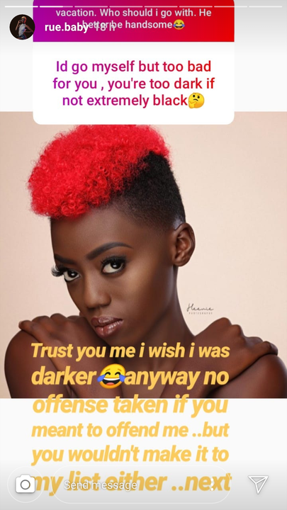 Rue’s Q&A (Instagram)