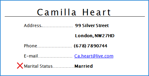 Marital status on resume(CV Plaza)