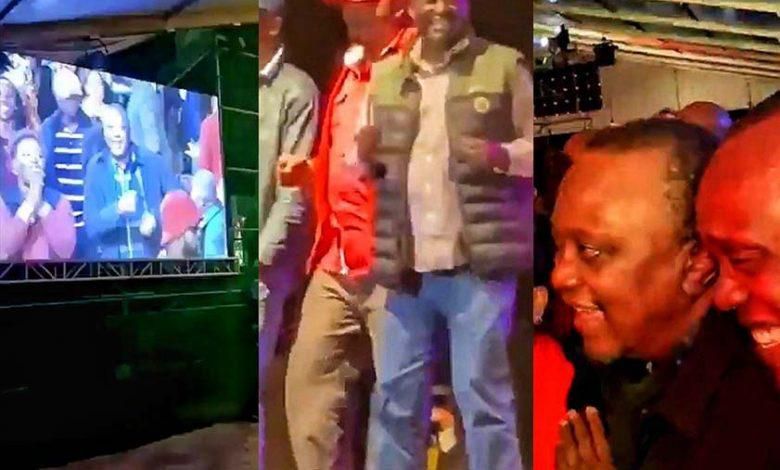 A collage image of President Uhuru Kenyatta and Raila Odinga at UB 40 concert