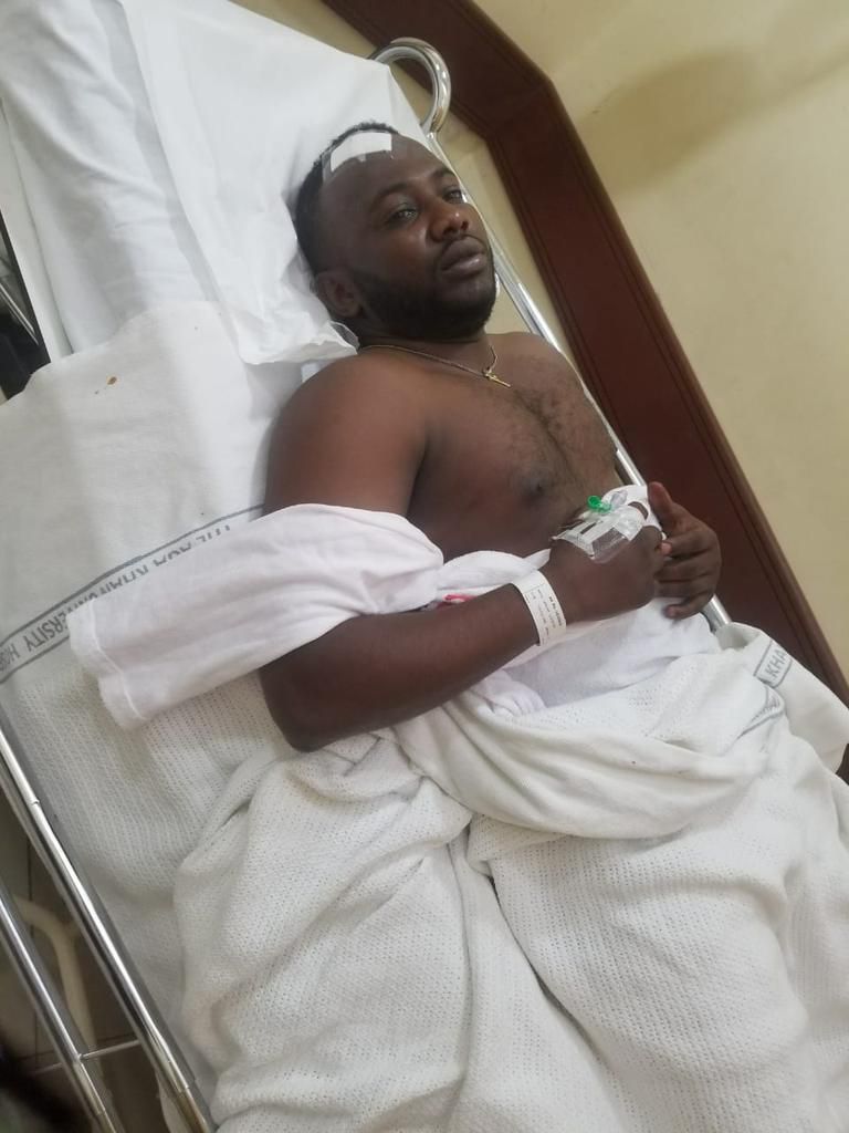 Lamu Senator Anwar Loitiptip at the Aga Khan ICU after attack by unidentified assailants