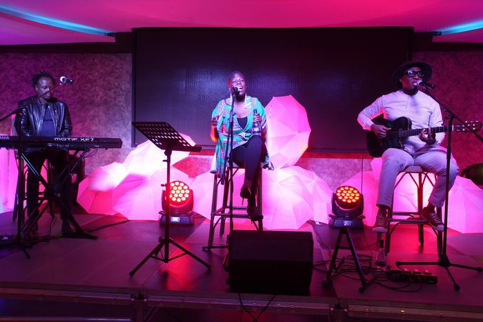 Sara and Bez and david perform