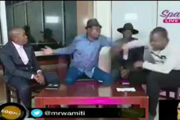 Kato Lubwama slapping music promoter Bajjo live on TV