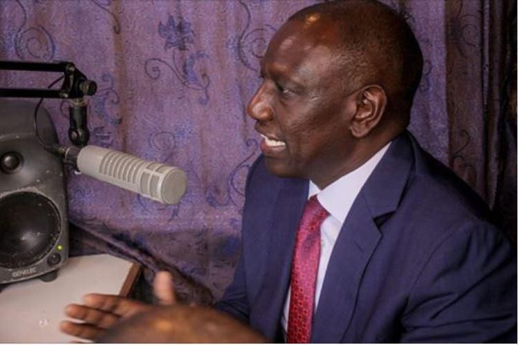 DP Ruto during the interview on Kameme FM