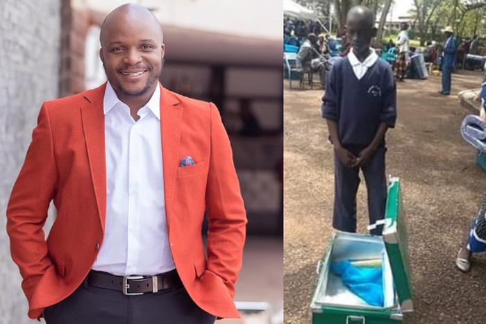 Jalang’o comes to the rescue of form one student who reported to school with an empty metal Box (Photos)