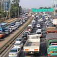 Vehicles stuck in traffic