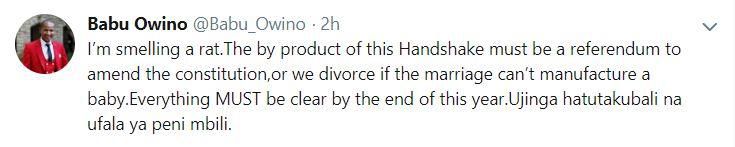 Babu Owino issues ultimatum after Raila-Uhuru visit to China failed to secure Sh368 Billion SGR loan