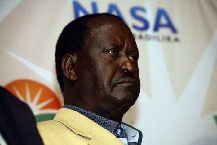 File image of ODM leader Raila Odinga during a press conference at ABC Place in Nairobi on August 10, 2017