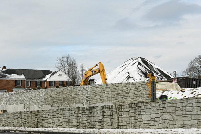 A wall divides a connecticut town