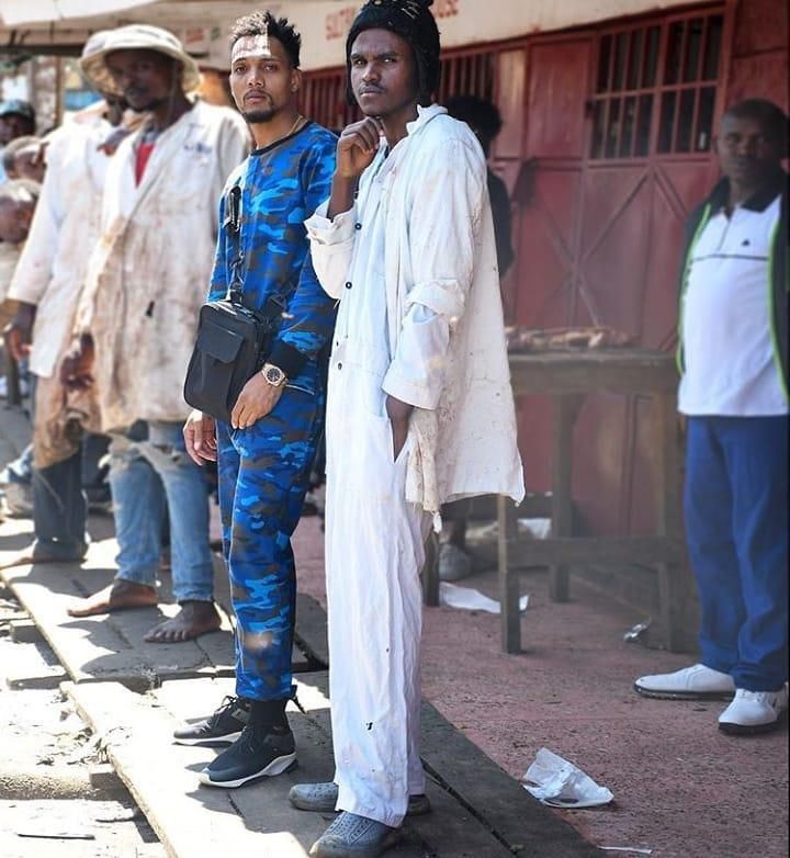 Alvindo and KRG the Don during 'Taka Taka' video shoot