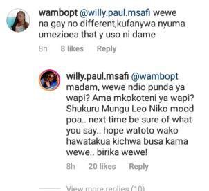 Wewe ndio punda ya wapi? – Willy Paul responds after being called Gay