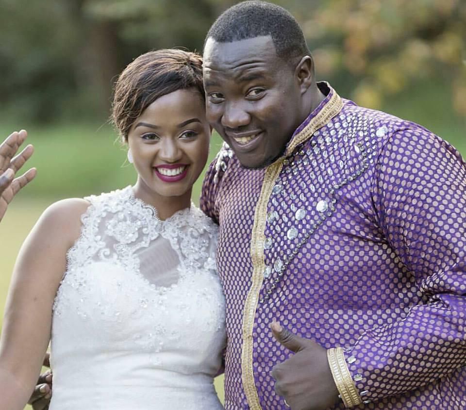 Willis Raburu and his wife on their big day.