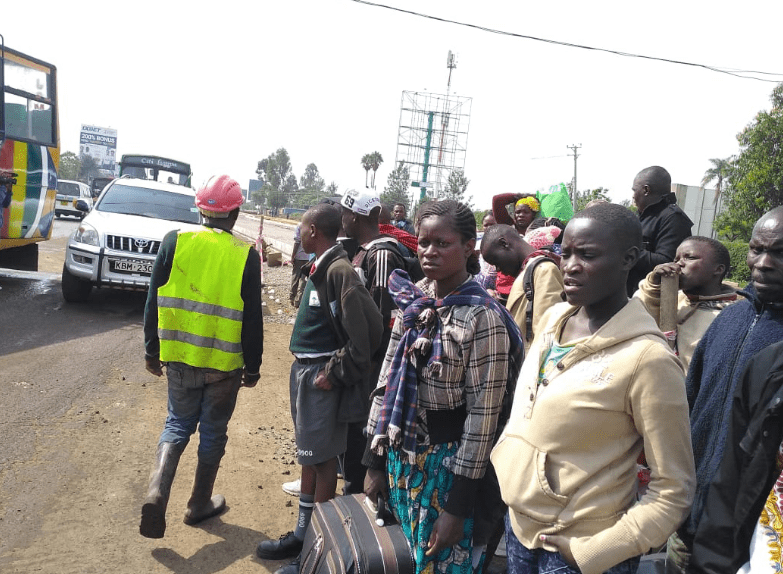 Passengers who spent Saturday night in the cold along Ngong road