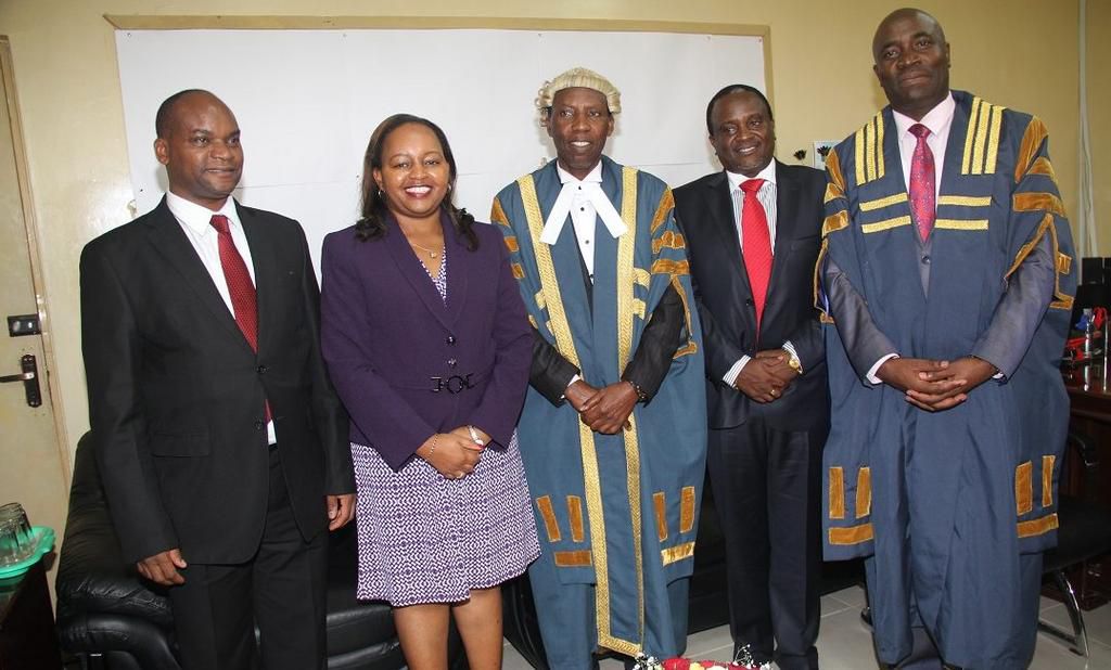 Governor Anne Waiguru, Her Deputy Peter Ndambiri, Speaker David Githanda, Senator Charles Kibiru and the County Assembly Clerk Kamau Aidi