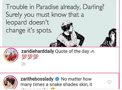 Zari Hassan’s reaction to Diamond and Tanasha Donna’s alleged breakup