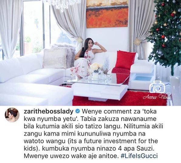 Zari Hassan responds