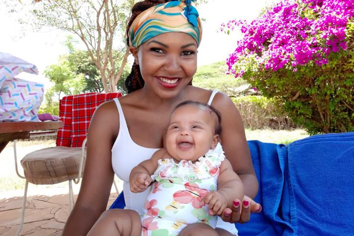 Carolina with her baby