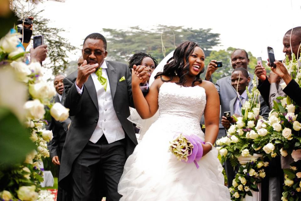File image of James Maina Nganga with Loise Maina Nganga  at their wedding in 2012